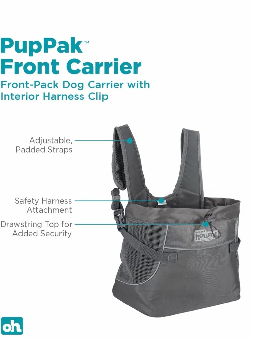 Outward Hound Gray Pet Front Carrier - Sling Style